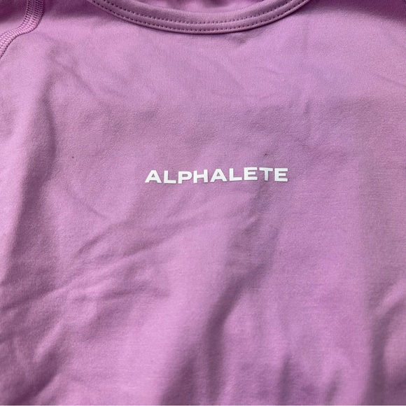 Alphalete Amplify Long Sleeve Crop Top in Bloom - Picture 6 of 7